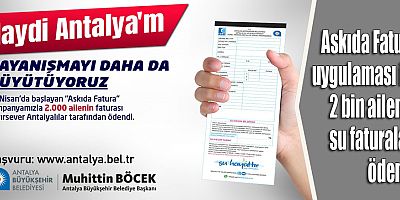 Askıda Fatura uygulaması ile 2 bin ailenin su faturaları ödendi