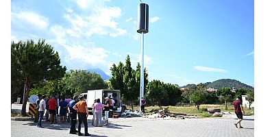 İzinsiz yapılan baz istasyonu çalışması Kemer Belediyesi tarafından durduruldu