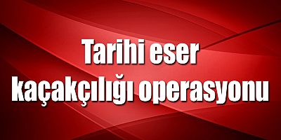 Tarihi eser kaçakçılığı operasyonu