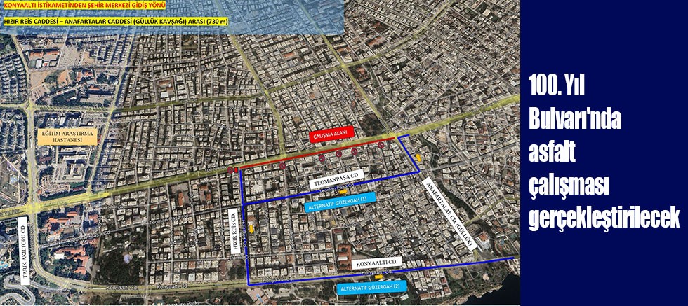 100. Yıl Bulvarı'nda asfalt çalışması gerçekleştirilecek 