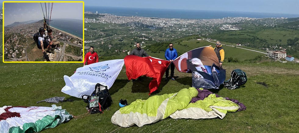 ALKÜ'lü gençler Türk bayrağını semada dalgalandırdı