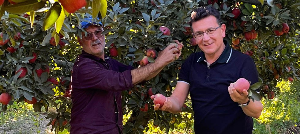 Atay Uslu elma hasadına katıldı