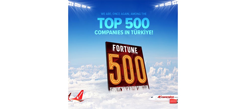 Corendon Airlines, Fortune 500 Türkiye listesinde 146. sırada yer aldı