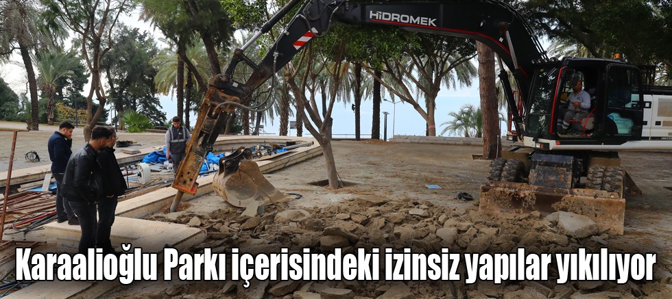 Karaalioğlu Parkı içerisindeki izinsiz yapılar yıkılıyor