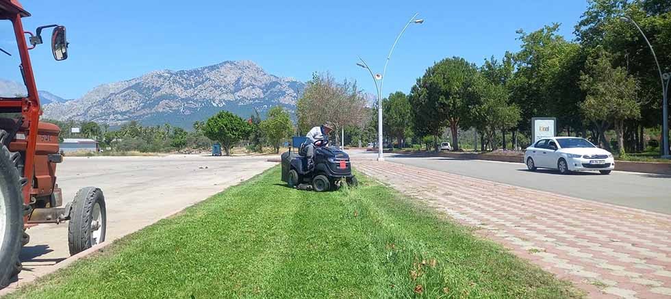 Kemer’de yeşil alanlarda bakım çalışmaları 