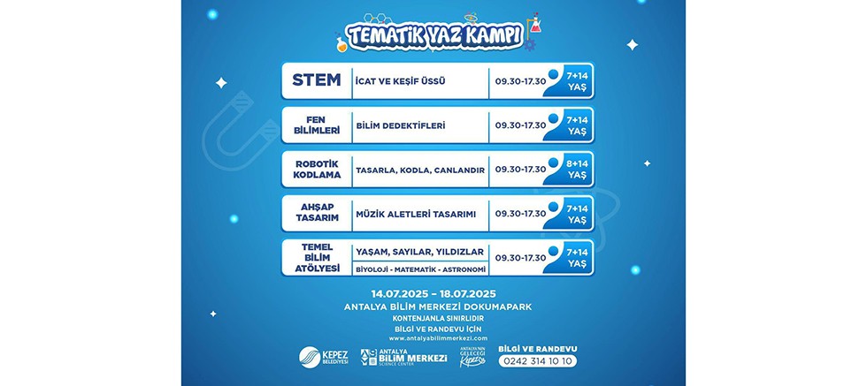 Kepez’in Tematik Yaz Kampında gelecek hafta 