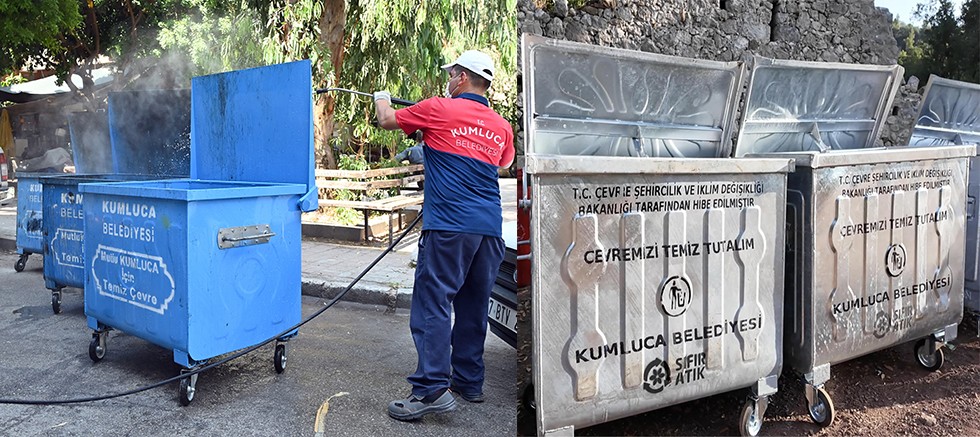 Kumluca'da çöp konteynerlerinin sayısı çoğalıyor, eski konteynerler yenileri ile değiştiriliyor