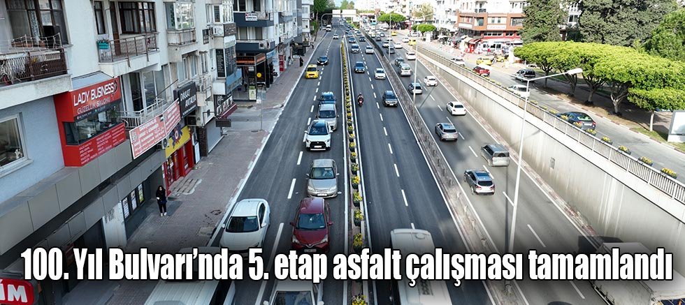 100. Yıl Bulvarı’nda 5. etap asfalt çalışması tamamlandı