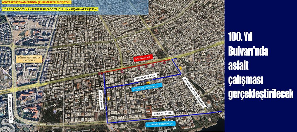 100. Yıl Bulvarı'nda asfalt çalışması gerçekleştirilecek 