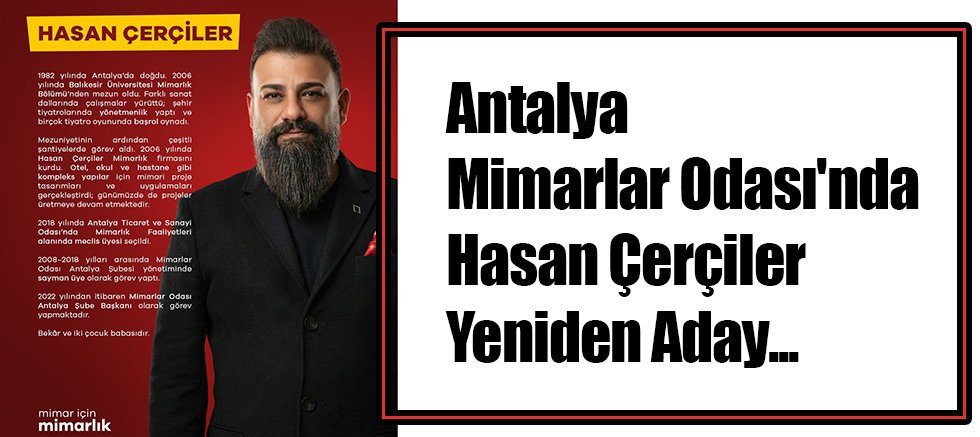 Antalya Mimarlar Odası'nda Çerçiler Yeniden Aday
