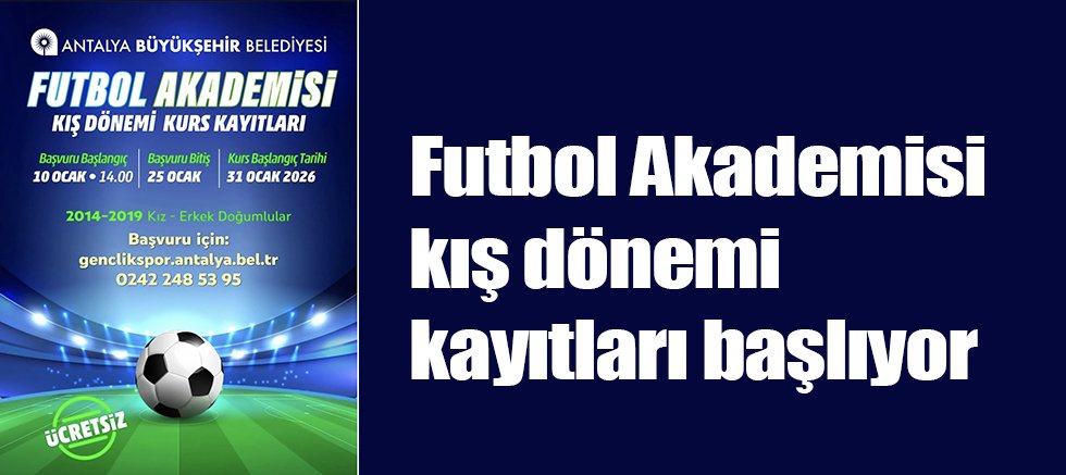 Futbol Akademisi kış dönemi kayıtları başlıyor