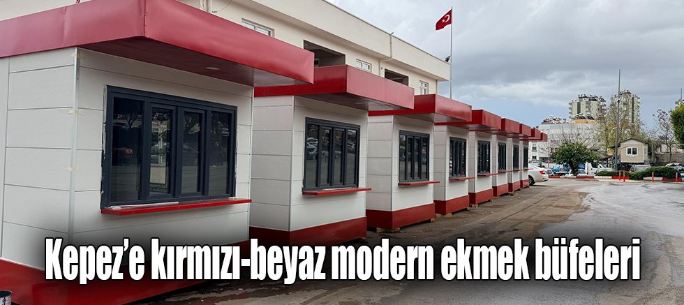 Kepez’e kırmızı-beyaz modern ekmek büfeleri