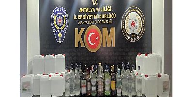 105 litre ve 56 şişe kaçak içki ele geçirildi