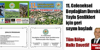 11. Geleneksel Beydağları Dereköy Yayla Şenlikleri İçin Geri Sayım Başladı: Tüm Bölge Halkı Davetli!