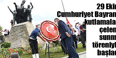 29 Ekim Cumhuriyet Bayramı kutlamaları çelenk sunma töreniyle başladı