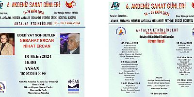 6.Akdeniz Sanat Günleri 14-26 Ekim tarihleri arasında yapılacak
