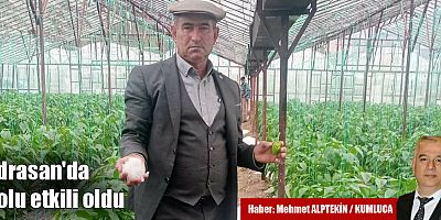 Adrasan'da dolu etkili oldu