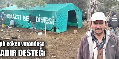 Ağılı çöken vatandaşa çadır desteği