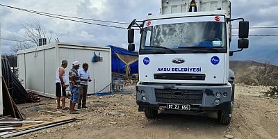 Aksu Belediyesi Manavgat afet bölgesinde...