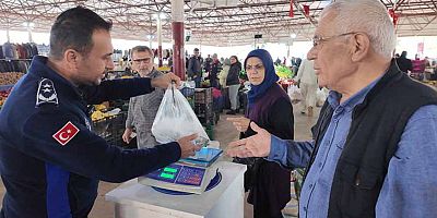 Aksu'da güvenli alışveriş için pazar yerlerinde kontrol terazisi uygulaması başladı