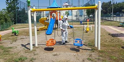 Aksu'da parklar çocuklar için hazırlandı