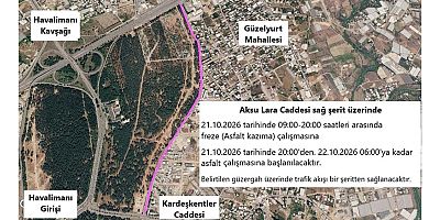 Aksu Lara Caddesi’nde asfalt çalışması yapılacak