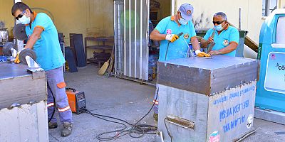 Alanya Belediyesi çöp konteynerlerini yenileyerek tasarruf sağlıyor