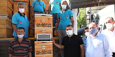 Alanya Belediyesi'nden 23 arıcıya ücretsiz 350 arı kovanı