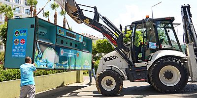 Alanya Belediyesi yeni mobil atık getirme merkezlerinin kurulumuna devam ediyor