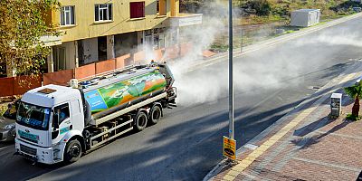 Alanya'da cadde ve sokaklar mikronsis ile virüslerden arınıyor