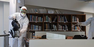 Alanya'da ortak kullanım alanları dezenfekte ediliyor