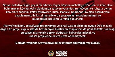 Alanya'nın kırsal mahallelerine özgü 