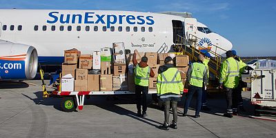 Almanya’dan SunExpress öncülüğünde 450 ton yardım malzemesi getirildi