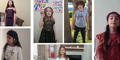 Annelerini göremeyen çocuklardan video klipli kutlama
