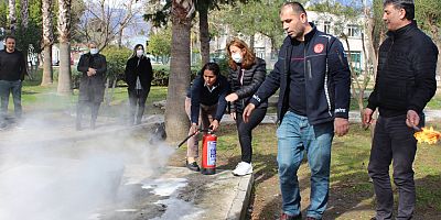 Antalya Büyükşehir Belediyesi yangın tatbikatı gerçekleştirdi