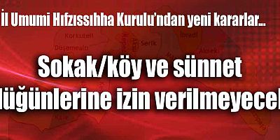 Antalya'da sokak/köy ve sünnet düğünlerine izin verilmeyecek