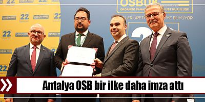 Antalya OSB bir ilke daha imza attı