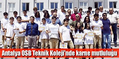Antalya OSB Teknik Koleji'nde karne mutluluğu