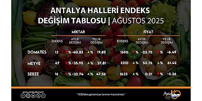 Antalya Ticaret Borsası Ağustos Hal Endeksini Açıkladı