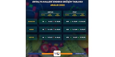 Antalya Ticaret Borsası Aralık ayı Hal Endeksini açıkladı