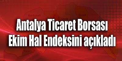 Antalya Ticaret Borsası Ekim Hal Endeksini açıkladı