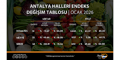 Antalya Ticaret Borsası Ocak Ayı Hal Endeksini Açıkladı