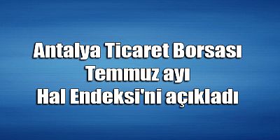 Antalya Ticaret Borsası Temmuz ayı Hal Endeksi'ni açıkladı