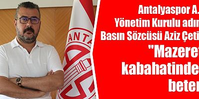 Antalyaspor Basın Sözcüsü Çetin: 