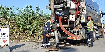 ASAT’tan kanalizasyon hattı temizliği ve kapak düzenleme çalışması