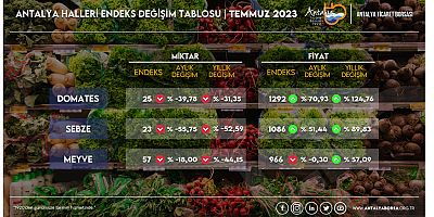 ATB Temmuz ayı Hal endeksini açıkladı