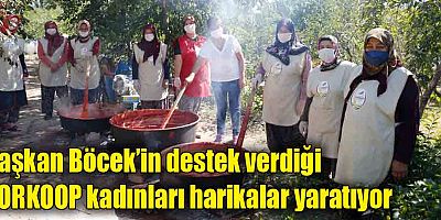 Başkan Böcek’in destek verdiği KORKOOP kadınları harikalar yaratıyor