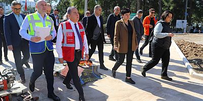 Başkan Böcek Uncalı Kent Mezarlığı çalışmalarını yerinde inceledi