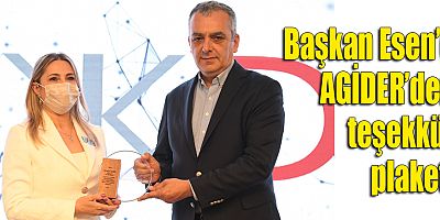 Başkan Esen’e AGİDER’den teşekkür plaketi