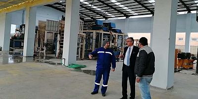 Başkan Topaloğlu beton santralinde...